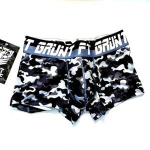 FORT TROFF "GRUNT" Camo Haze Boxer Brief - Blue Gray/White/Black